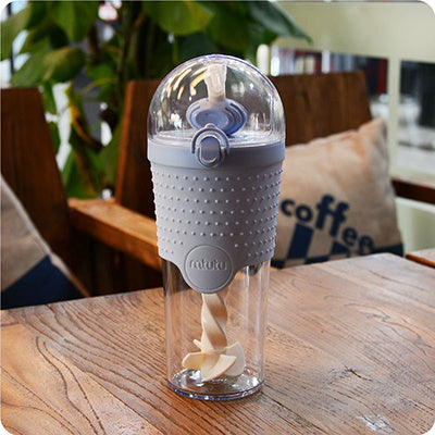 Eco-Friendly Reusable Smoothie Cups with Built-In Straws - Purple, Green, Pink