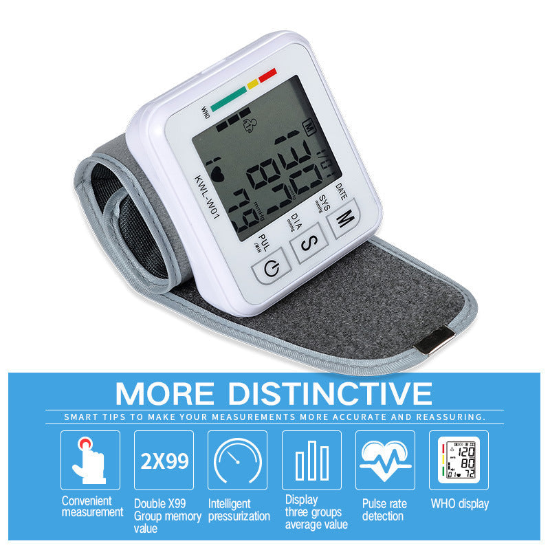 Compact Digital Wrist Blood Pressure Monitor - Eco-Friendly Health Tracker