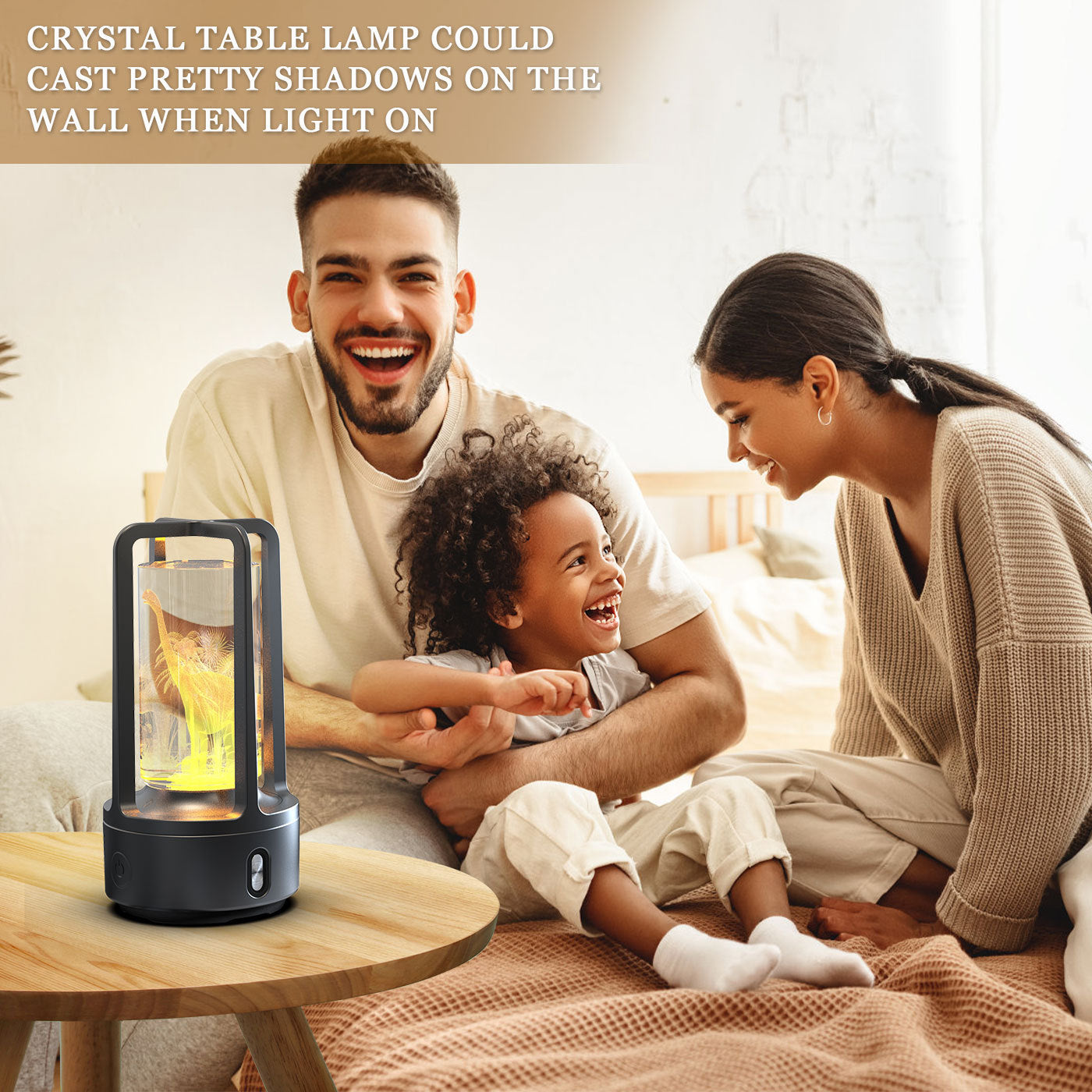 Carved Crystal Lamp - Ambient Decorative Lighting for Wellness