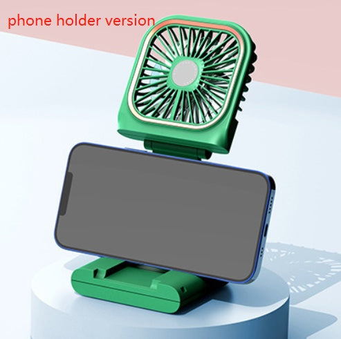 Portable Green Rechargeable Fan and Power Bank
