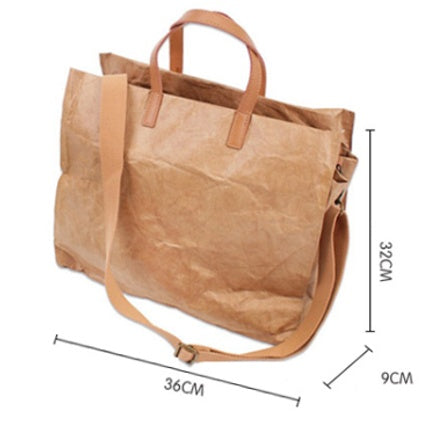 Eco-Friendly Black Tote Bag with Brown Handles - Sustainable Daily Use