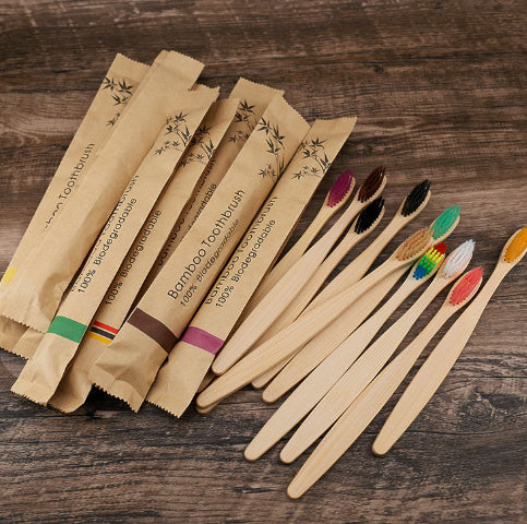Eco-Friendly Bamboo Toothbrush with Biodegradable Handle
