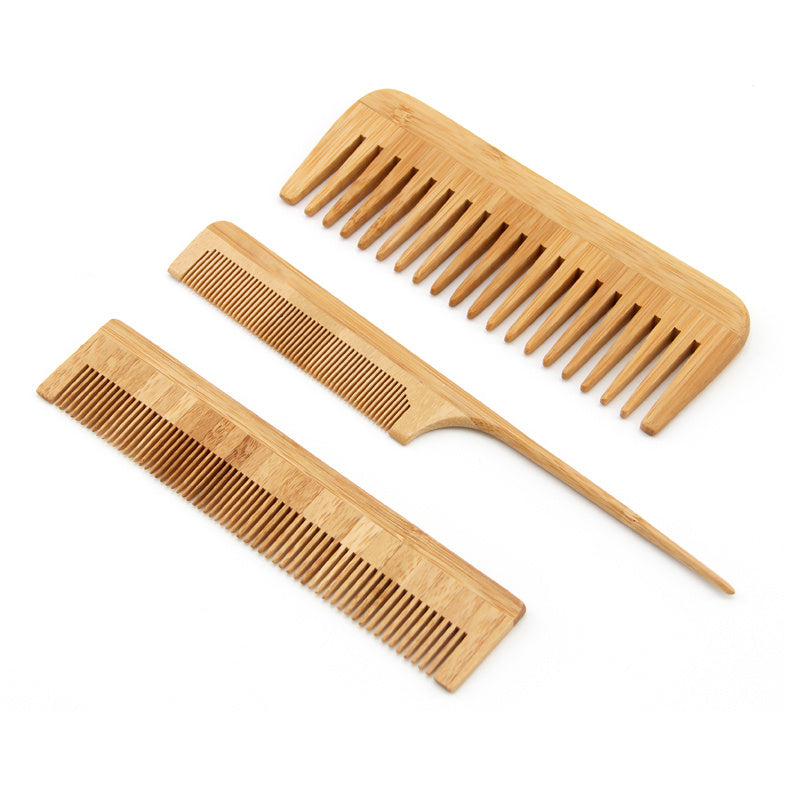 Eco-Friendly Bamboo Comb Set - Natural Wood Hair Care