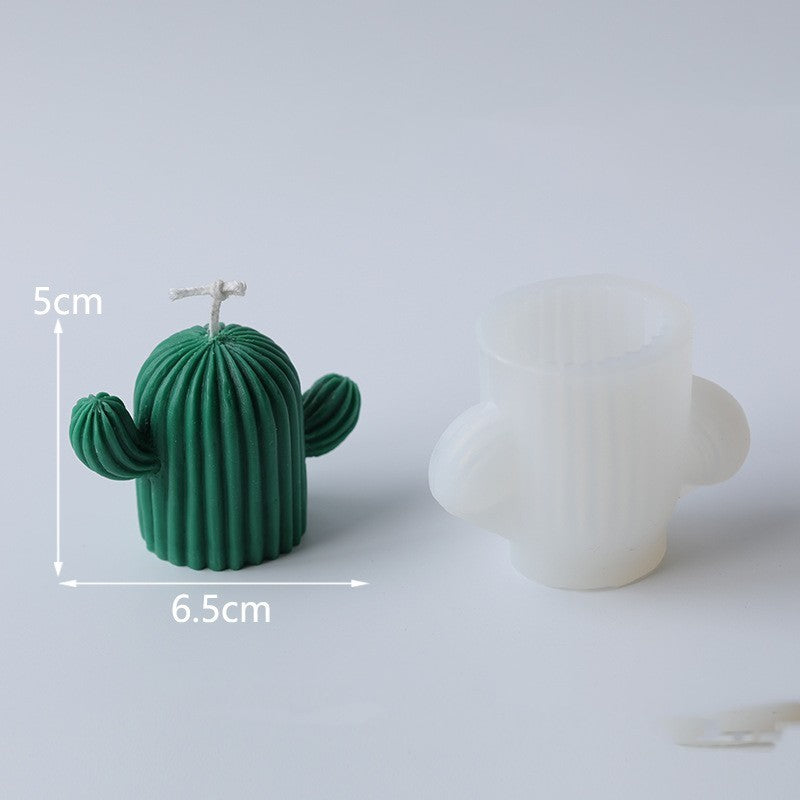 Eco-Friendly Cactus Decorative Candles - Green & White Wax