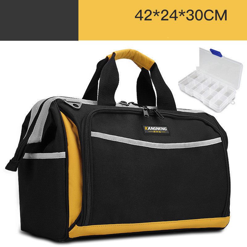 Durable Black and Yellow Tool Bag with Organizer Box
