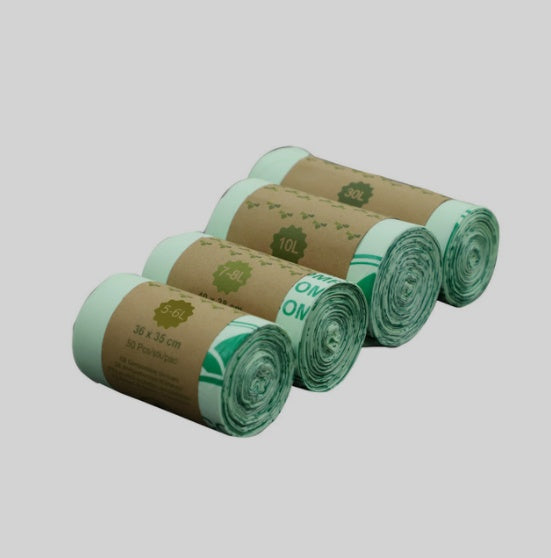 Eco-Friendly Biodegradable Trash Bags - Light Green, 40x43 cm