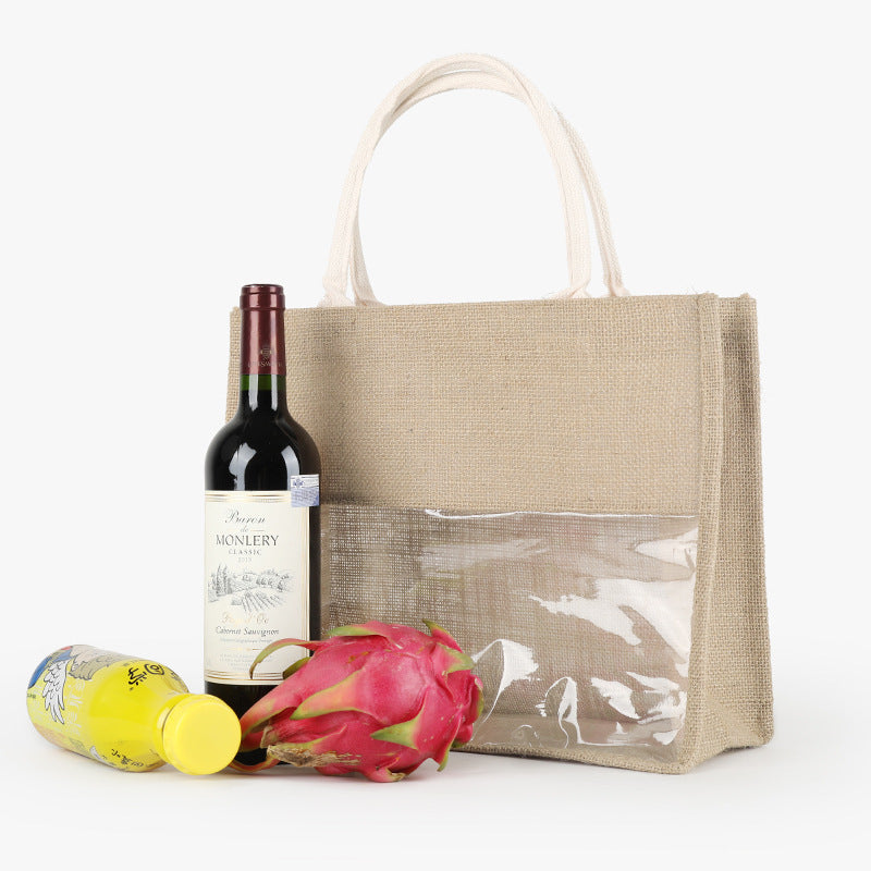 Eco-Friendly Reusable Shopping Bag - Natural Beige Jute Tote