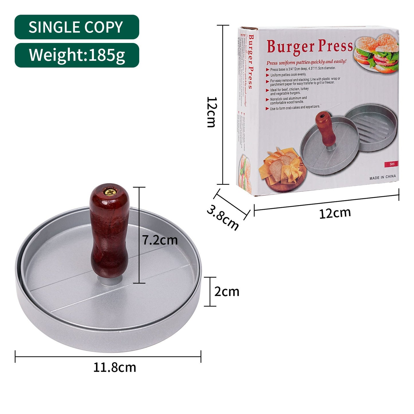 Eco-Friendly Hamburger Meat Press - Durable, Reusable Kitchen Tool