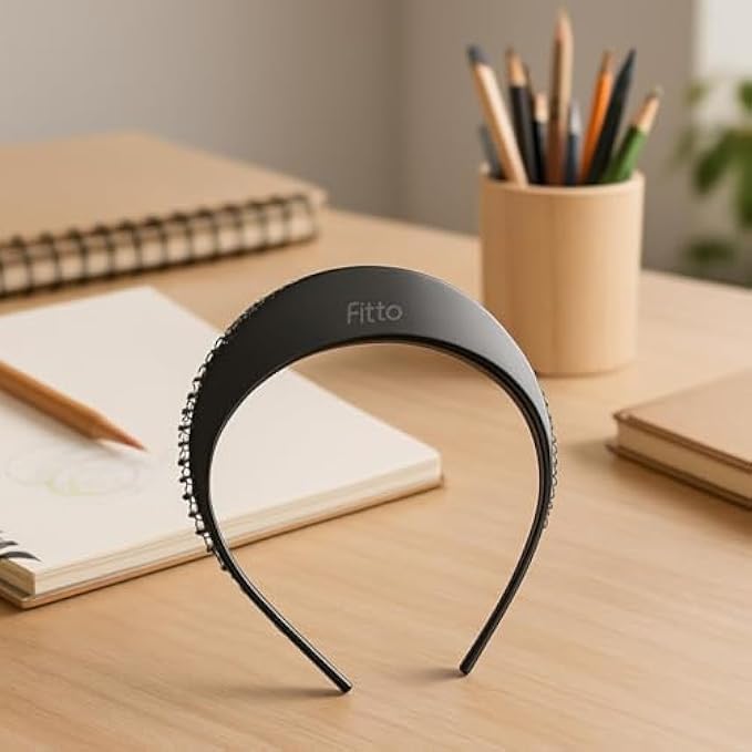 Black Elastic Hair Bands - Soft No-Metal Hair Ties for Women & Girls, Gentle Stretch Ponytail Holder for Bun, Braids & Sports