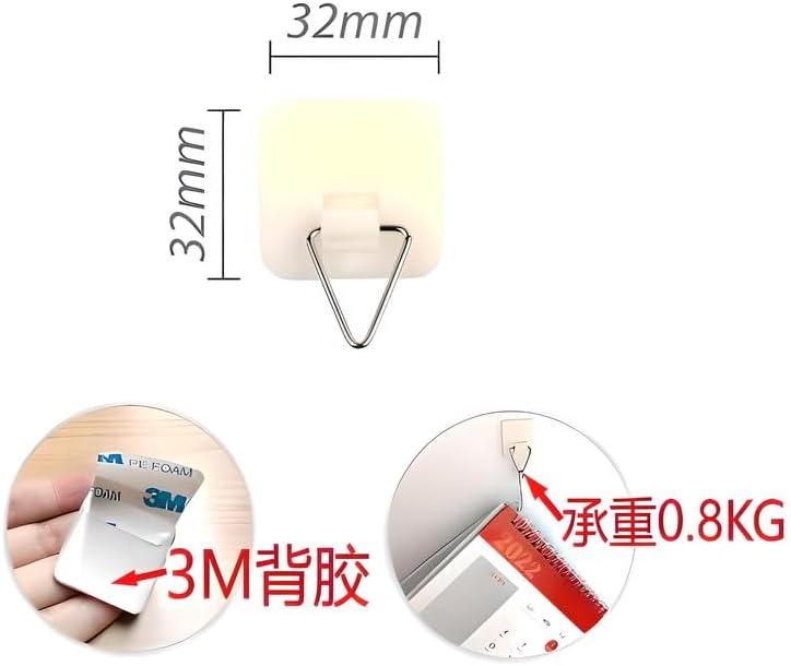 Hooks for Picture Hanging, 32mm, Heavy Duty Wall Hooks for Home and Office Decor