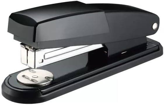 Metal Half-Strip Stapler 24/6, 26/6 - Heavy Duty, Black Office Stapler for 20-25 Sheets - Durable Desktop Stapler for Home, School, and Office Use - Easy Loading, Anti-Jam Mechanism