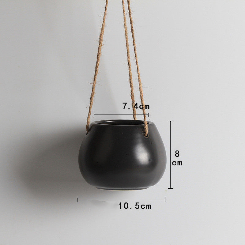 Eco-Friendly Light Pink Ceramic Hanging Planter