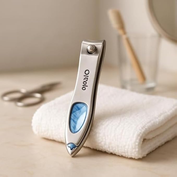 Nail Clipper Compact 5.9x1.3cm Blue - Mini Fingernail & Toenail Cutter Portable Manicure Pedicure Tool