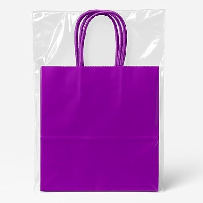 Purple X-Small Paper Bags - Small Purple Paper Treat Bags for Party Favors, Candy, Snacks, Crafts
