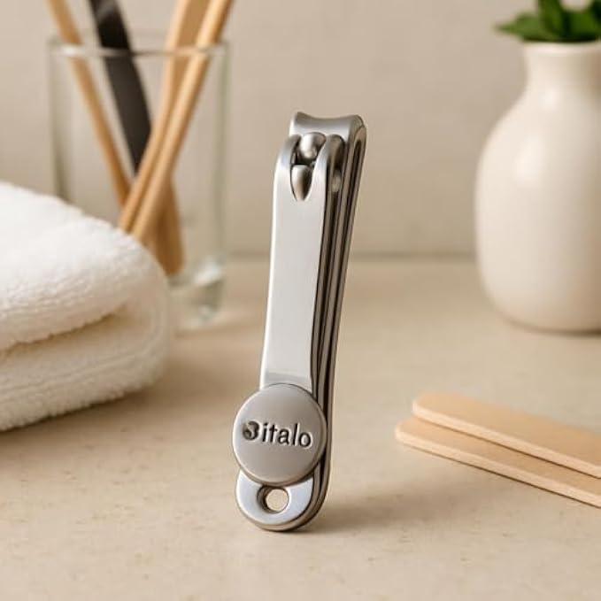 Nail Clipper Stainless Steel Compact 7.85x1.9cm - Portable Fingernail & Toenail Trimmer for Travel Manicure Pedicure