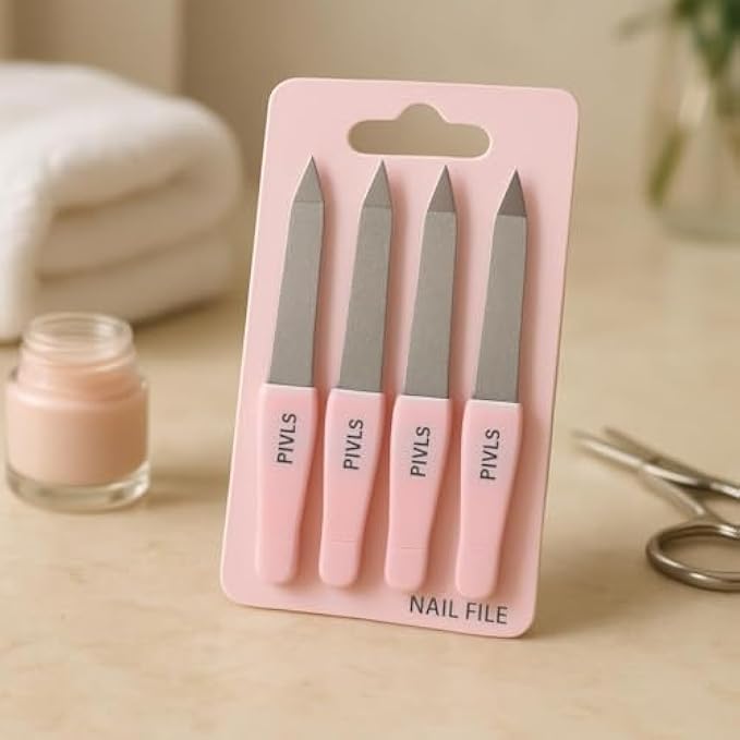 Mini Nail Filer Pack of 3 - Portable Travel Emery Boards, Double-Sided Compact Nail Files for Manicure & Toenail Care