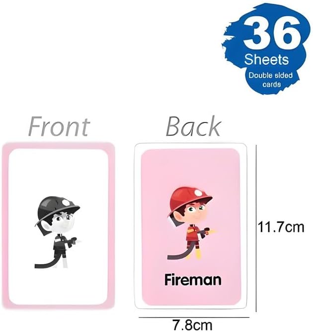 Profession Series Flash Cards, 36 Sheets, 11.7x7.8cm