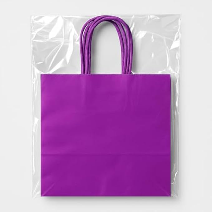 Small Purple Paper Bags – Purple Paper Treat & Goody Bags for Party Favors, Shopping, Crafts, Packing