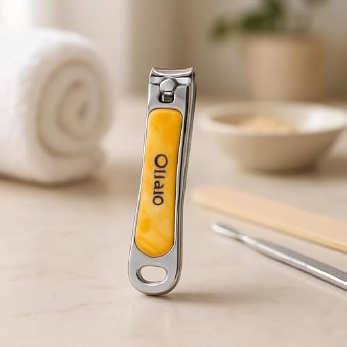 Nail Clipper 6.15x1.25 cm Orange - Compact Stainless Steel Fingernail & Toenail Trimmer