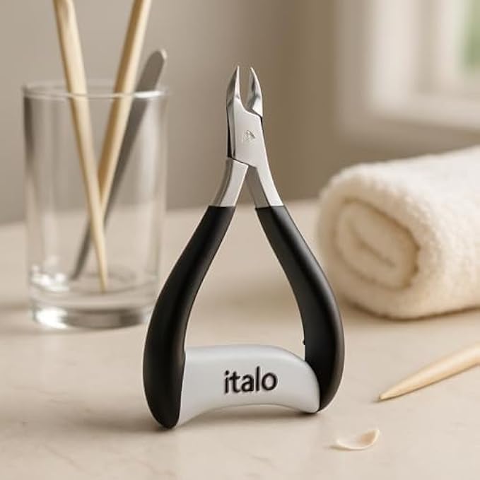 Cuticle Nipper Black Handle - Stainless Steel Manicure Cuticle Trimmer Clipper for Nail Care, Ingrown Nail Cutter, Professional Pedicure Tool