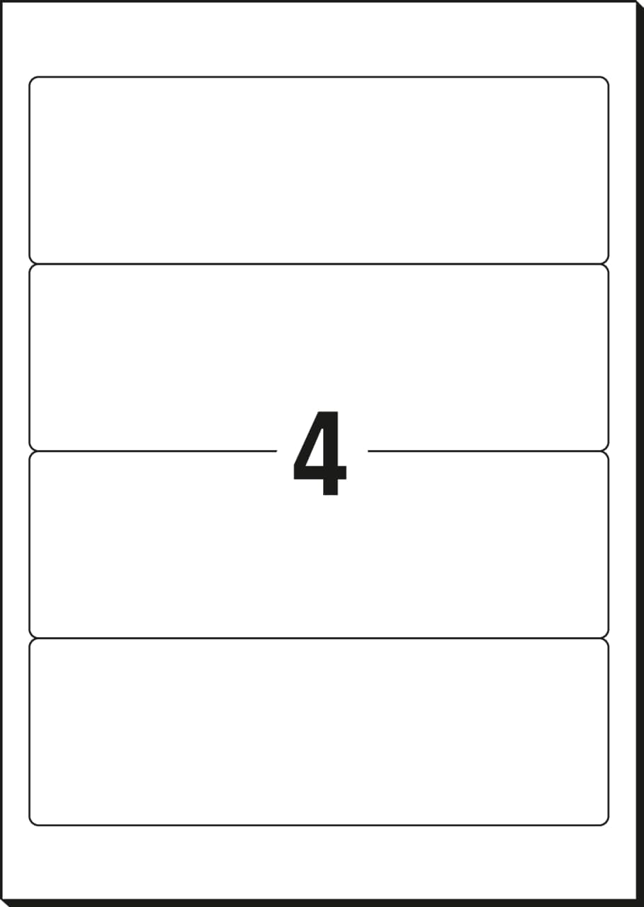 Adhesive Labels 5 Sheets Rectangle 11.5x17cm, 20 Labels 102x38mm for Organizing and Labeling