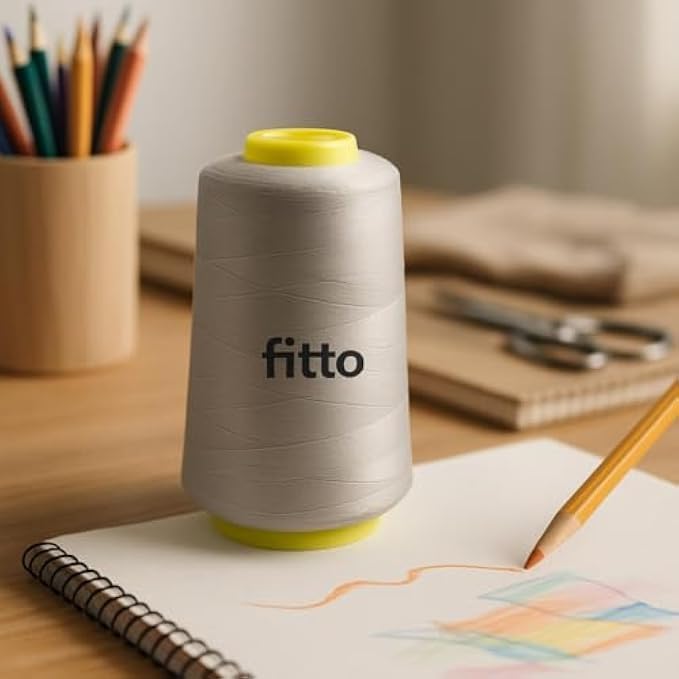 Grey Polyester Sewing Thread 4000 Yards Spool - Strong Low-Lint Thread for Machine & Hand Sewing, Serger, Quilting, Upholstery, Garment Repair