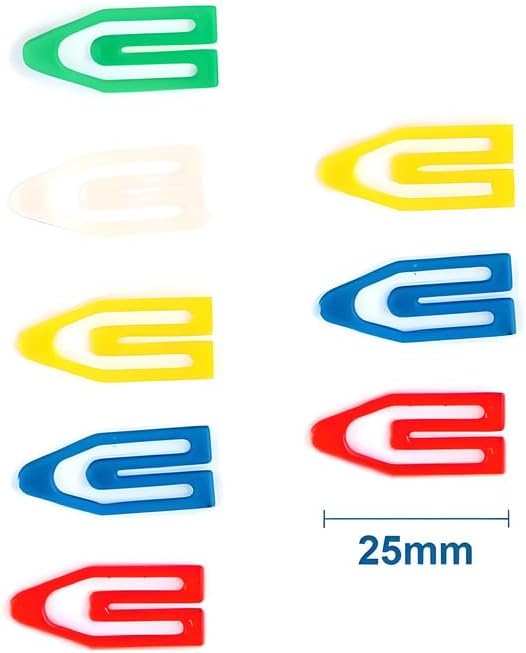 11 Pieces Plastic Coated Paper Clips 15x50mm Assorted Colors