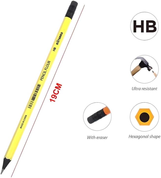 HB Pencil 19 cm, Ideal for Writing and Drawing, Pack of 12