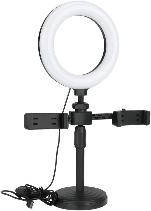 Live Desktop Ring Light Phone Holder for Streaming & Photography, 21 Inch