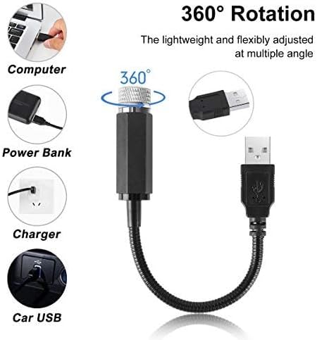 USB Star Light Projector for Car and Home – Flexible 360° Ceiling Galaxy Lamp, Romantic Atmosphere, Multi-Pattern LED, Portable Interior Light for Car Roof and Room Decor