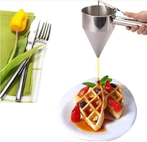 Stainless Steel Pancake Batter Dispenser, Multi-Functional Device with Handle – Perfect for Pancakes, Waffles, Cupcakes, and Baking Needs, Durable and Precise Batter Control, Easy to Use