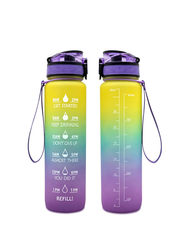 Hydration Time-Marker Water Bottle - Eco-Friendly, BPA-Free, 1L Capacity