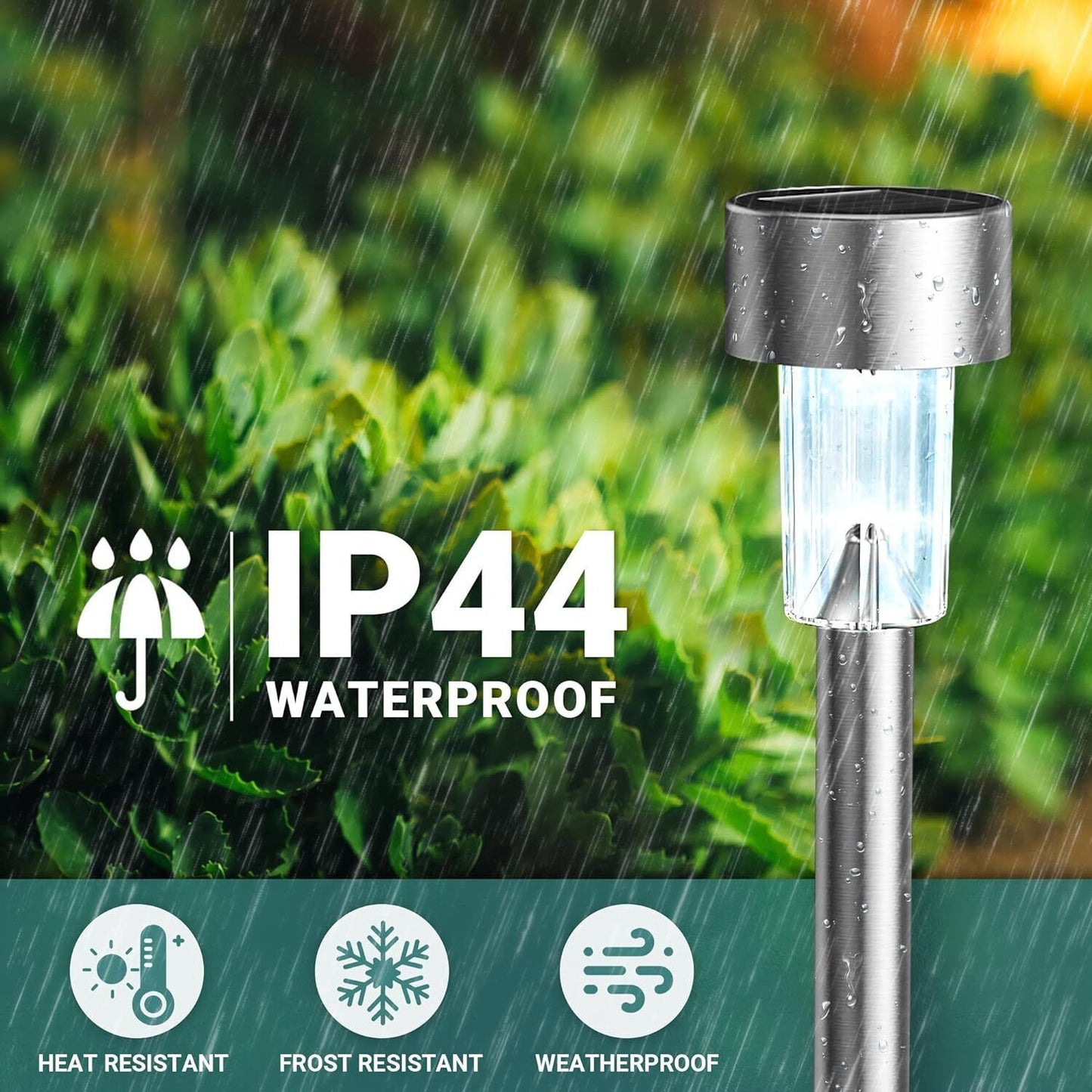 Solar-Powered Stainless Steel Garden Light - Eco-Friendly Outdoor Lighting