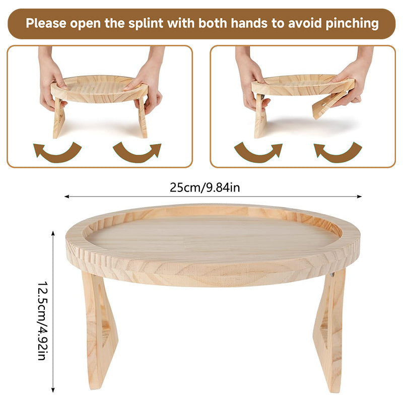 Eco-Friendly Bamboo Sofa Arm Tray - Natural Wood