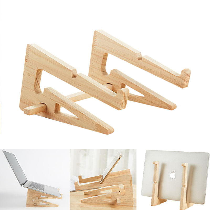 Eco-Friendly Natural Wood Vertical Laptop Stand