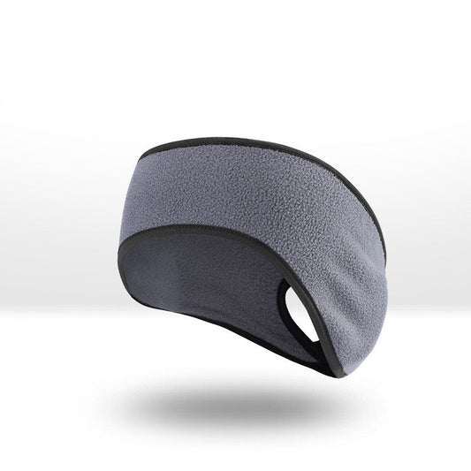 Eco-Friendly Gray Fleece Headband with Black Trim
