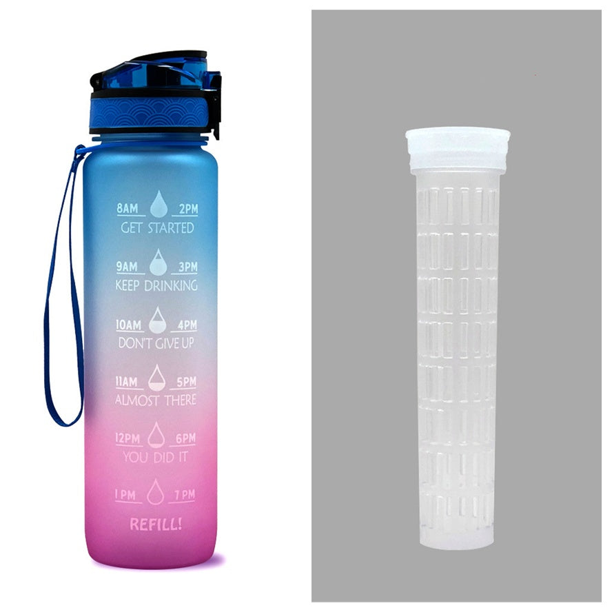 Gradient BPA-Free Water Bottle with Time Markers