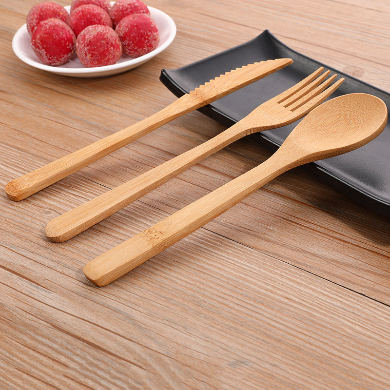 Eco-Friendly Bamboo Cutlery Set - Sustainable Fork, Spoon, Knife