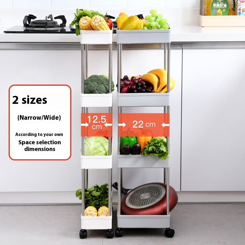 Space-Saving White Rolling Storage Cart with Durable Metal Frame
