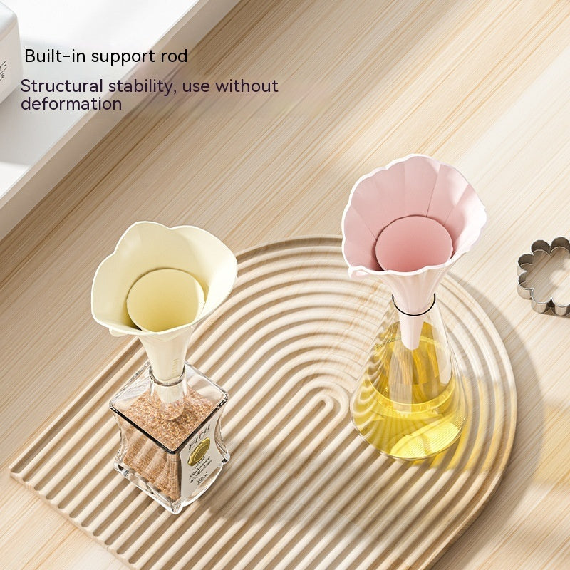 Collapsible Flower-Shaped Silicone Kitchen Funnel - Eco-Friendly & Space-Saving