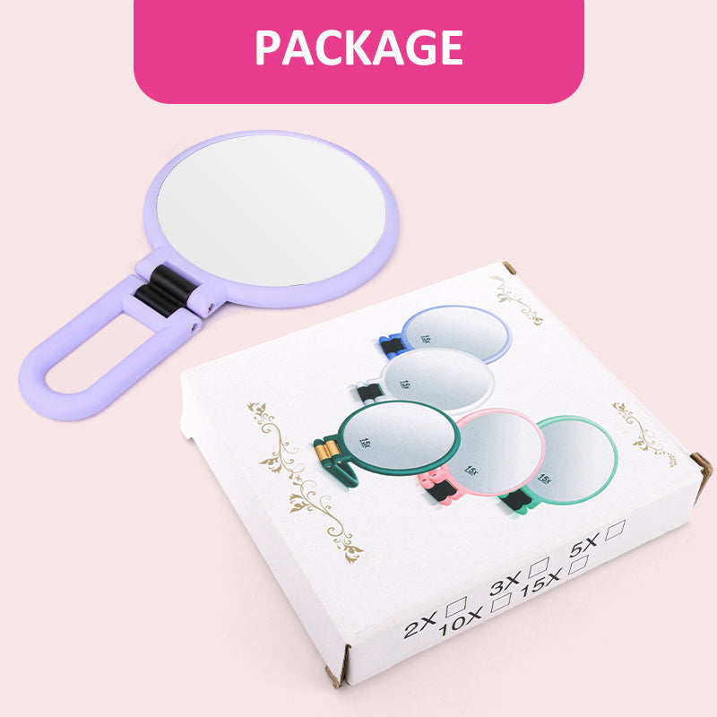 Portable Light Purple Folding Makeup Mirror - Eco-Friendly, Durable, Compact
