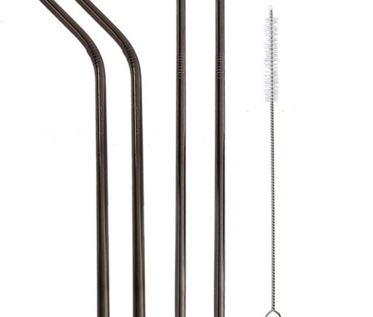 Eco-Friendly Reusable Metal Straws - Assorted Colors, Stainless Steel