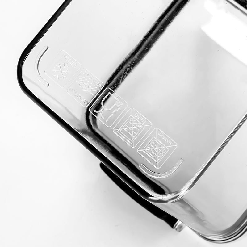 Transparent Square Storage Containers with Airtight Black Lids