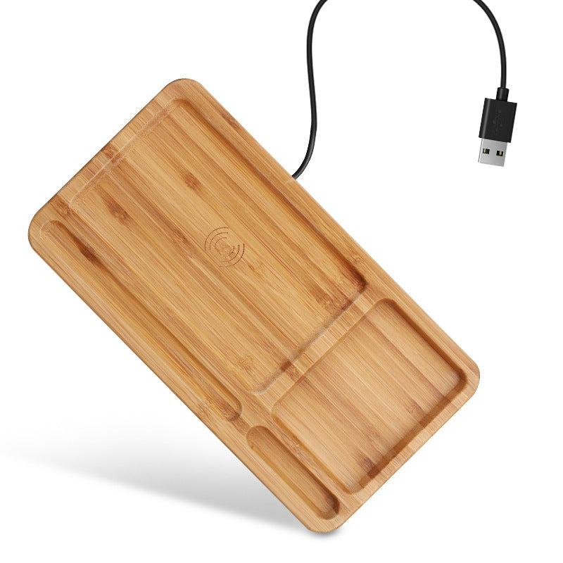 Bamboo Wireless Charging Station & Desk Organizer