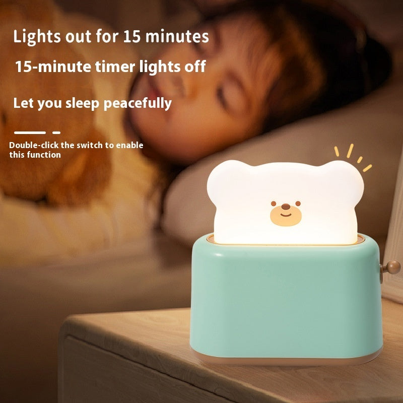 Bear-Shaped Toaster Night Light - Eco-Friendly Bedside Lamp