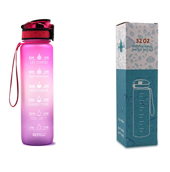Gradient BPA-Free Water Bottle with Time Markers