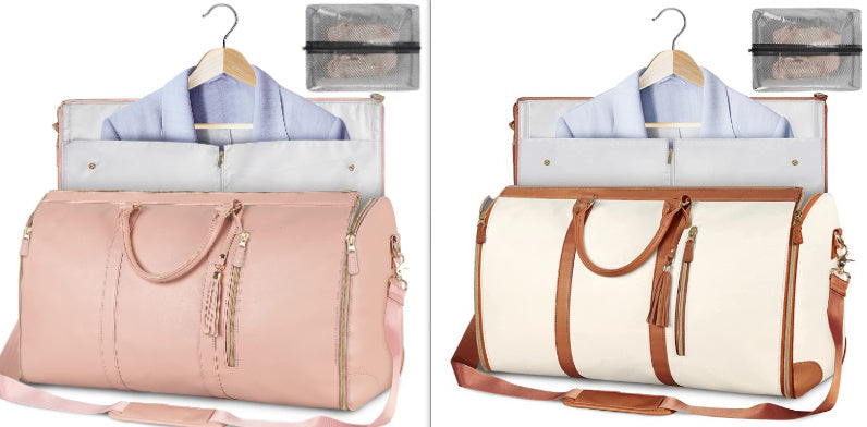 Versatile Light Pink Garment & Duffel Bag for Eco-Friendly Travel