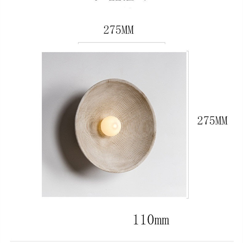 Eco-Friendly Circular Wall Light - Natural Wood Tone