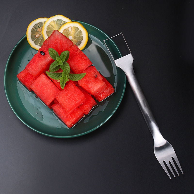 2-in-1 Stainless Steel Watermelon Fork and Slicer - Eco-Friendly Kitchen Tool