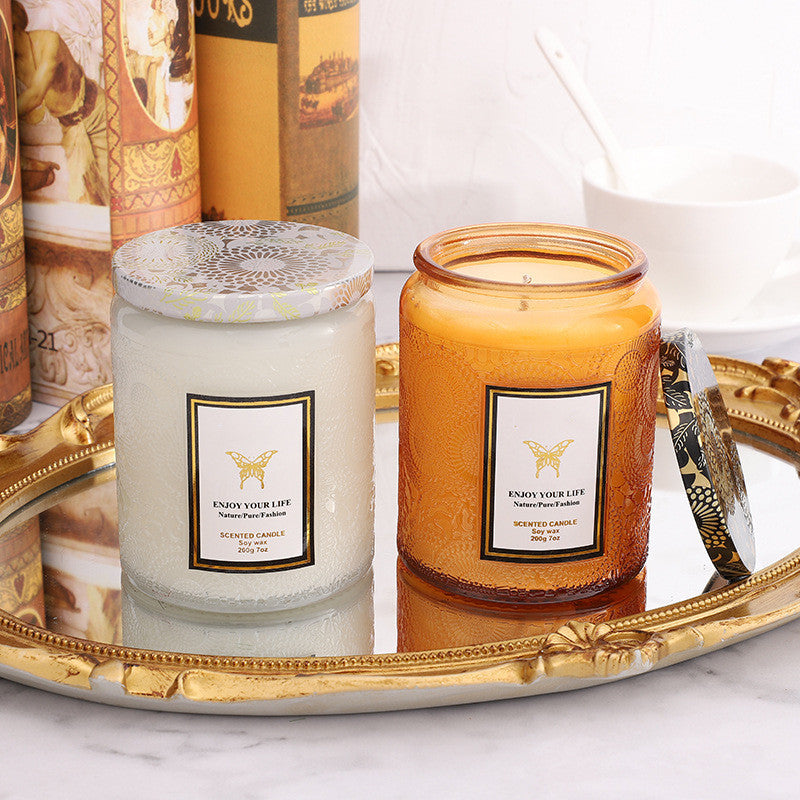 Eco-Friendly Aromatherapy Scented Candles in Reusable Glass Jars